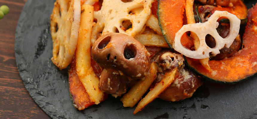 骸骨マッシュルームのアンチョビマヨソテー