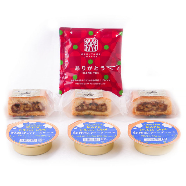 レアチーズケーキと焼き菓子、コーヒーのギフトセット（化粧箱入り）