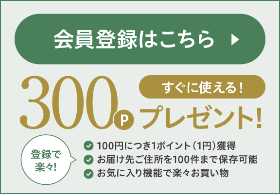 新規会員登録特典「すぐに使える300Pプレゼント」